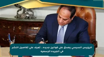 الرئيس السيسي يصدق على قوانين جديدة.. تعرف على تفاصيل النشر في الجريدة الرسمية